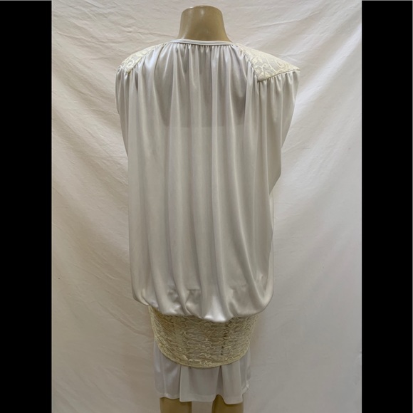 VTG 80s Judys Size 11 White Drop Waist Dress - Picture 7 of 11